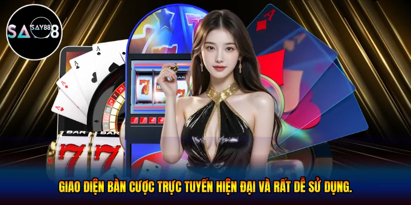 Giao diện bàn cược trực tuyến hiện đại và rất dễ sử dụng